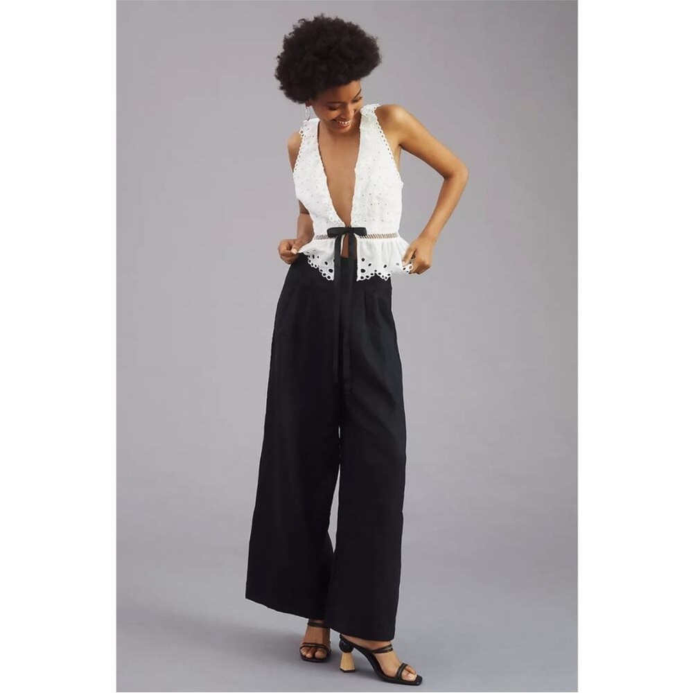 Faithfull the brand Azul wide leg linen high rise pants